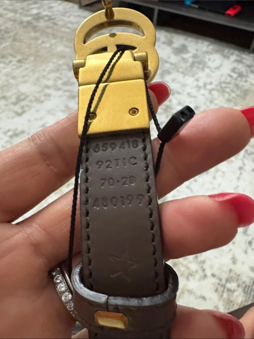 Authentic Gucci Blondie Thin GG Supreme Canvas & Leather Belt